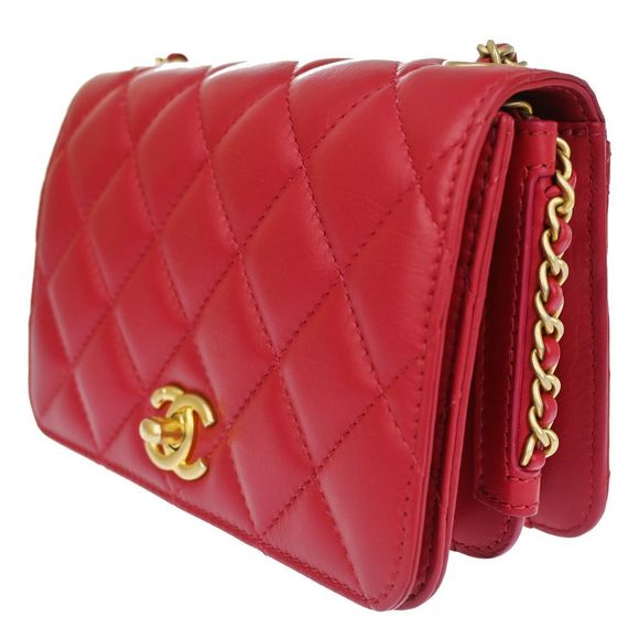Chanel Cc Matelasse Chain Pink Bag Shoulder Leather - Picture 1 of 16